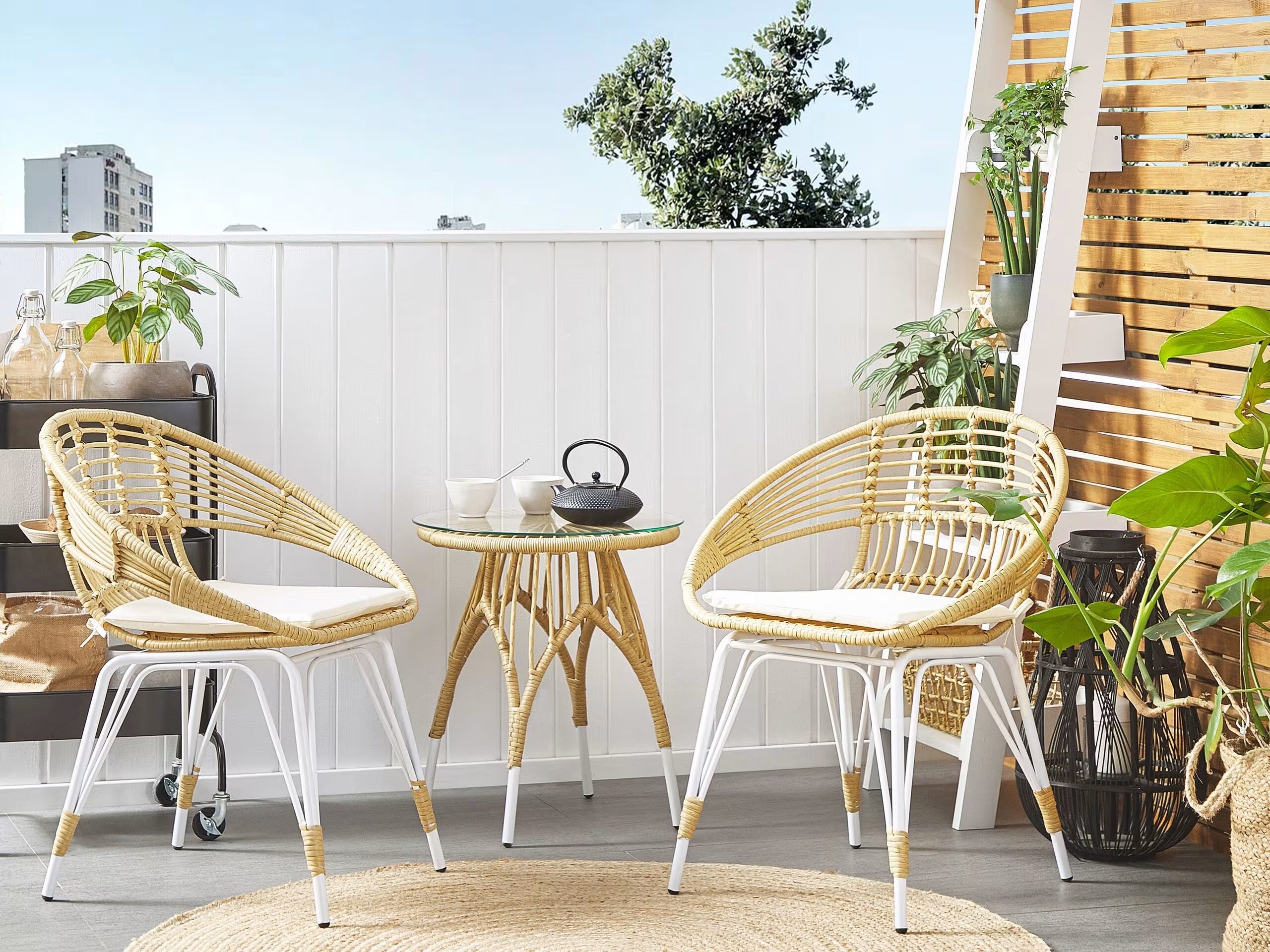 Natural Rattan Balcony Set