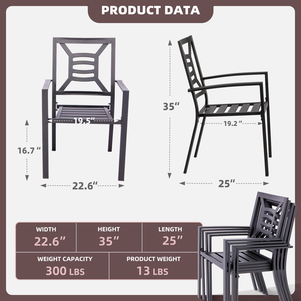 2pk Patio Steel Chairs