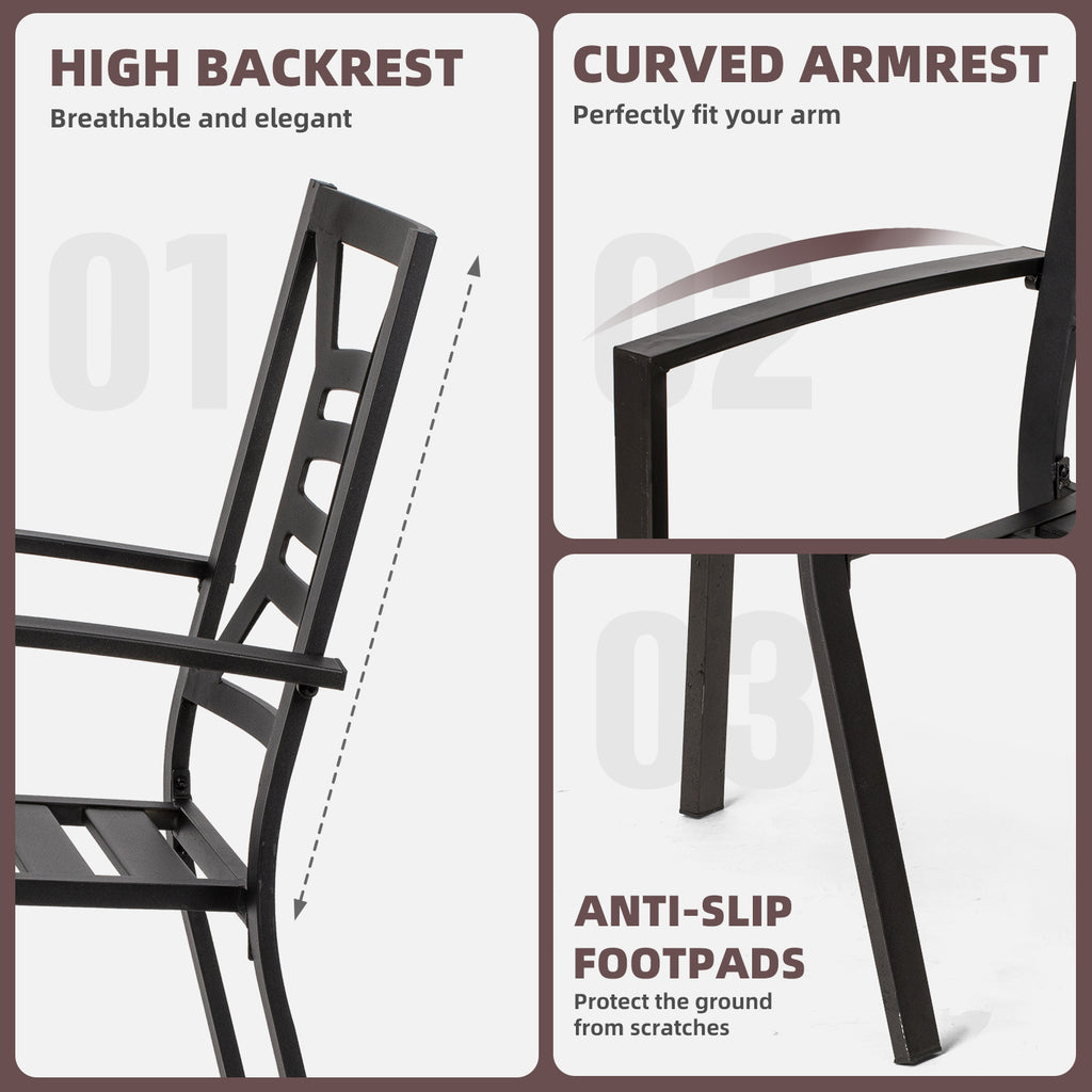 2pk Patio Steel Chairs
