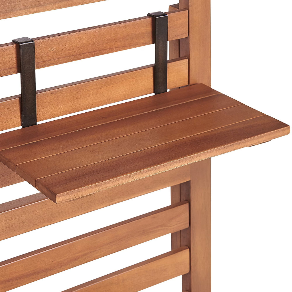 Acacia Wood Wall Bench