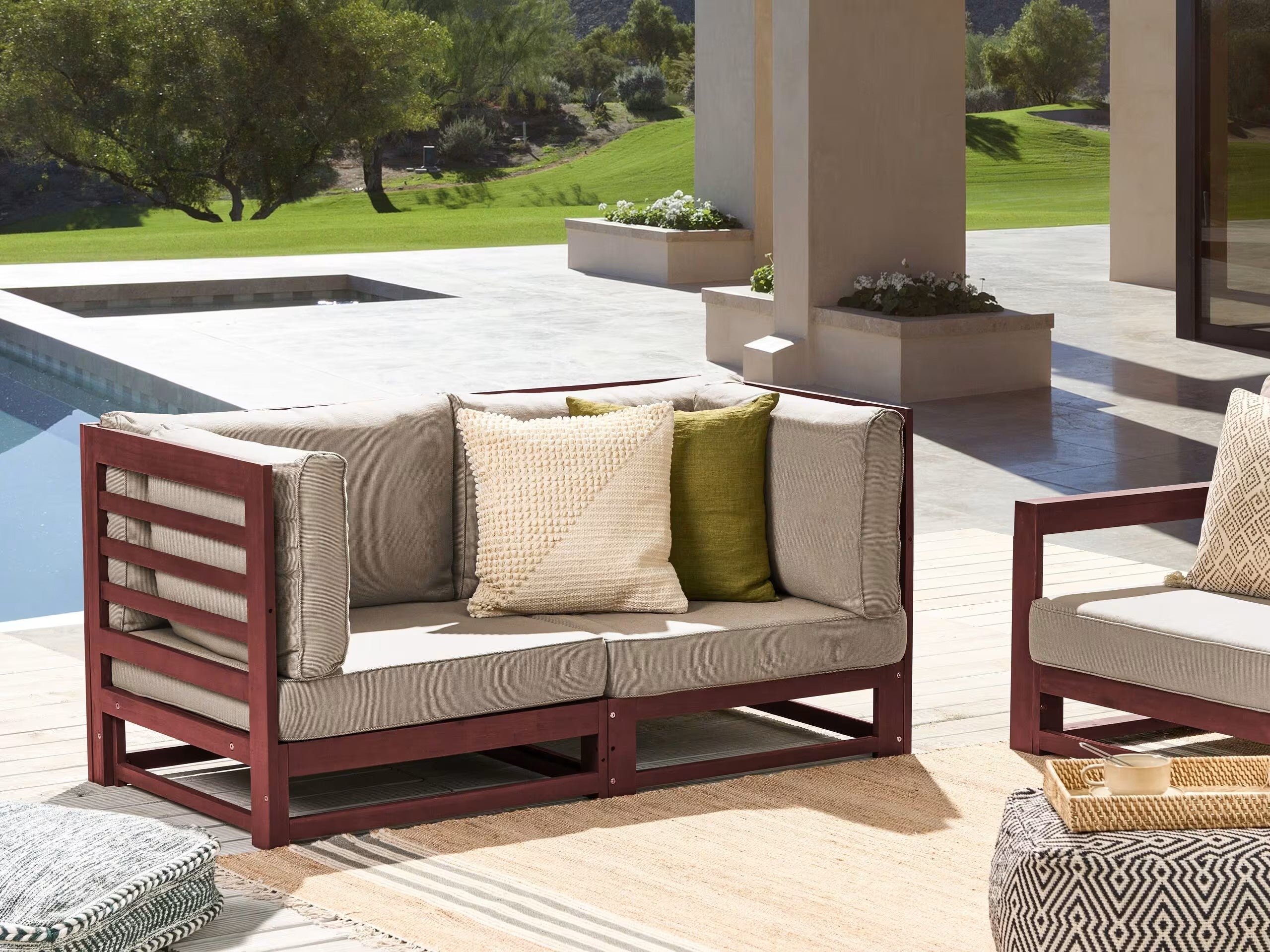 2 Seater Sofa in Acacia Wood