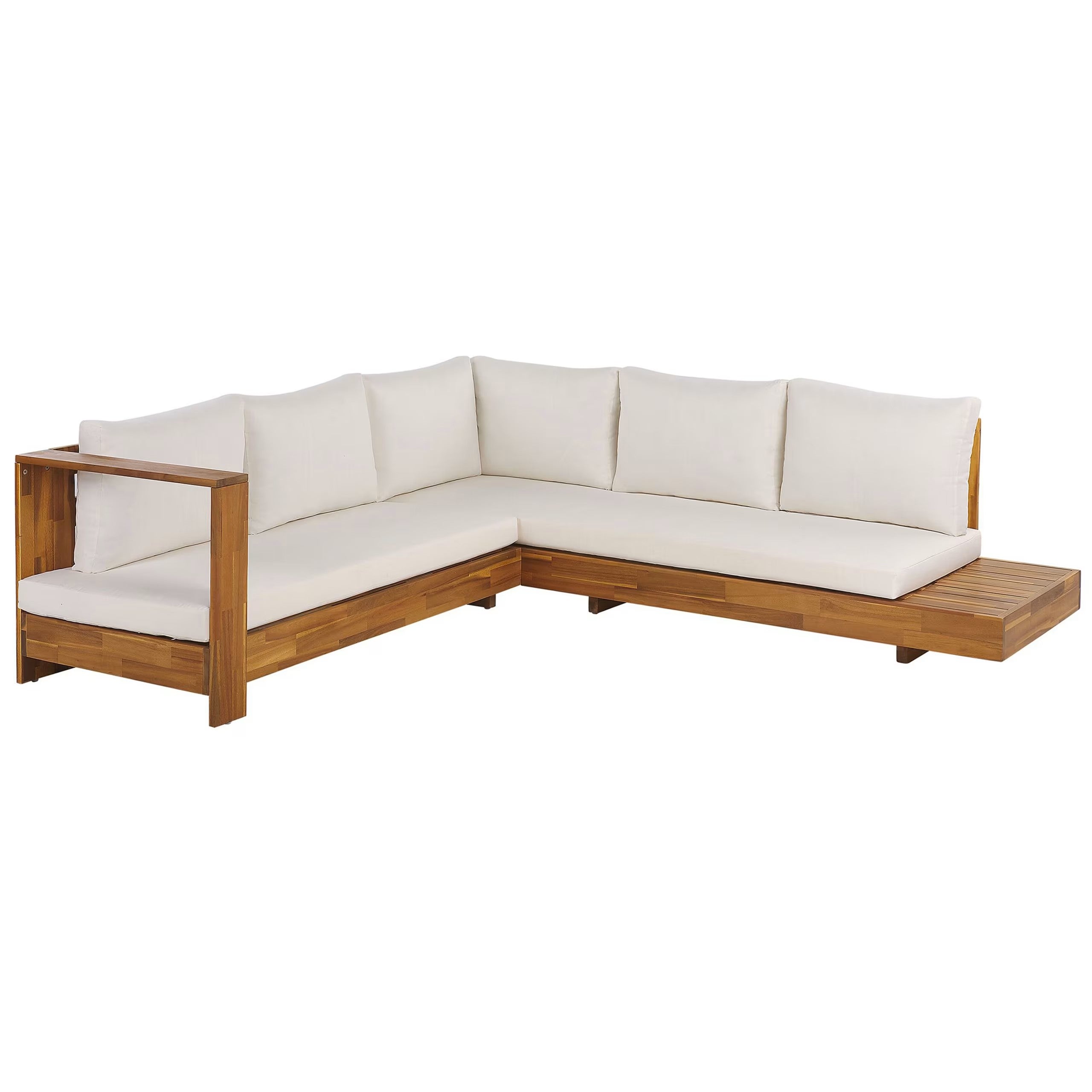 Longue Set for 5 People in Light Acacia Wood