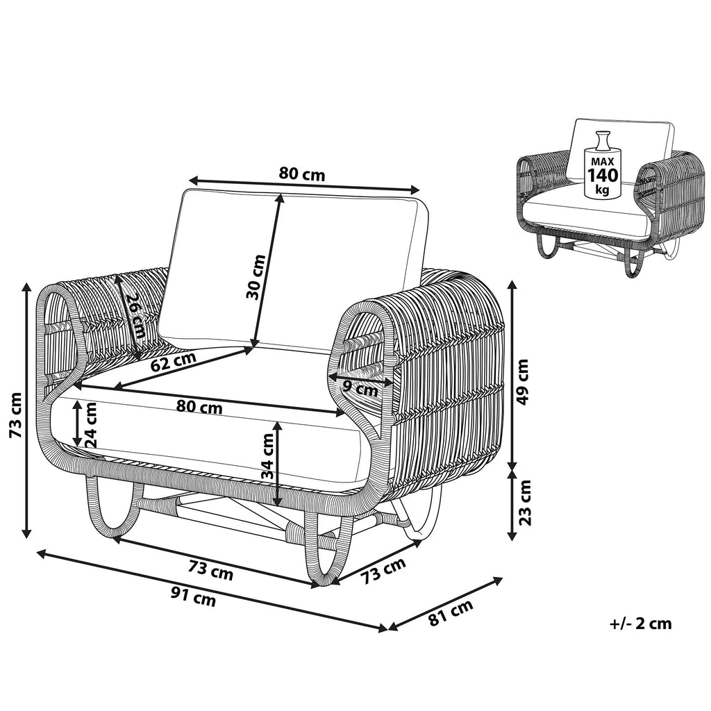 Natural Rattan Armchair