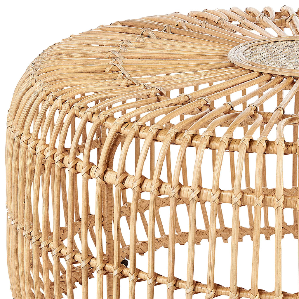 Natural Beige Rattan Coffee Table