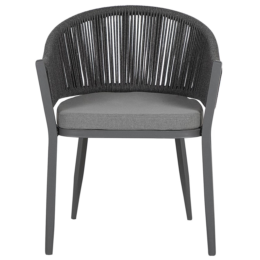 Dining Set for 4 People in Grey Aluminum
