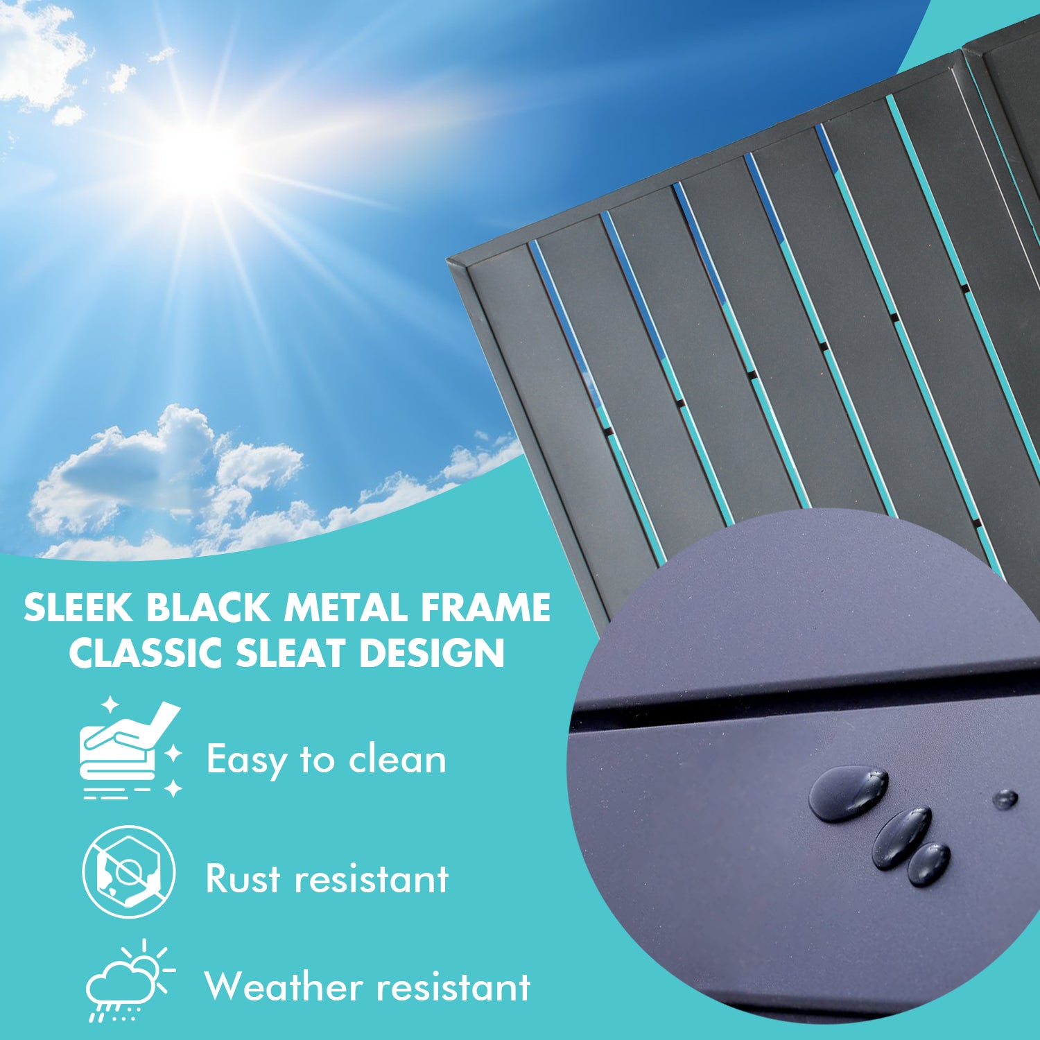 Patio Rectangle Steel Dining Table