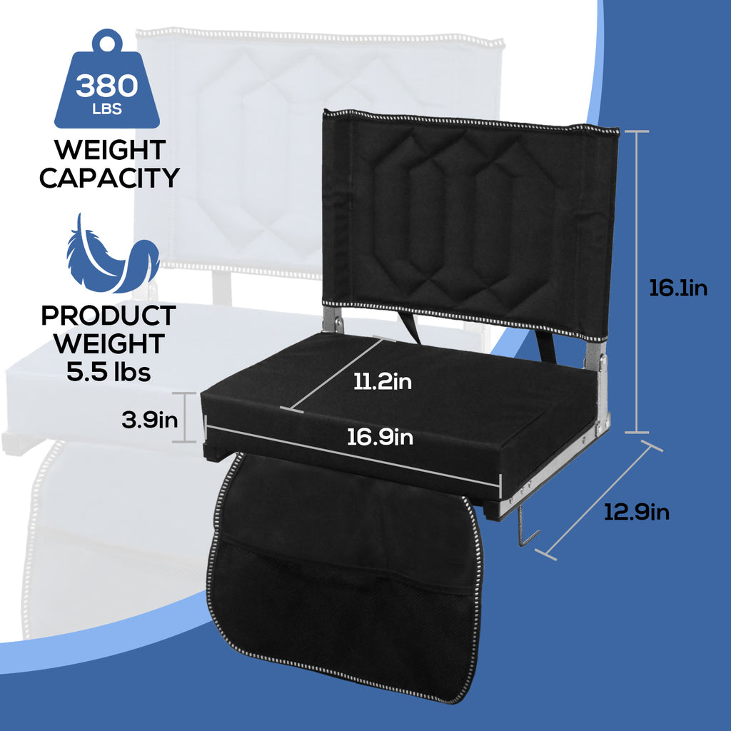 Freesky Comfortable Stadium Seats for Bleachers with Back Support & Cushioned Seat