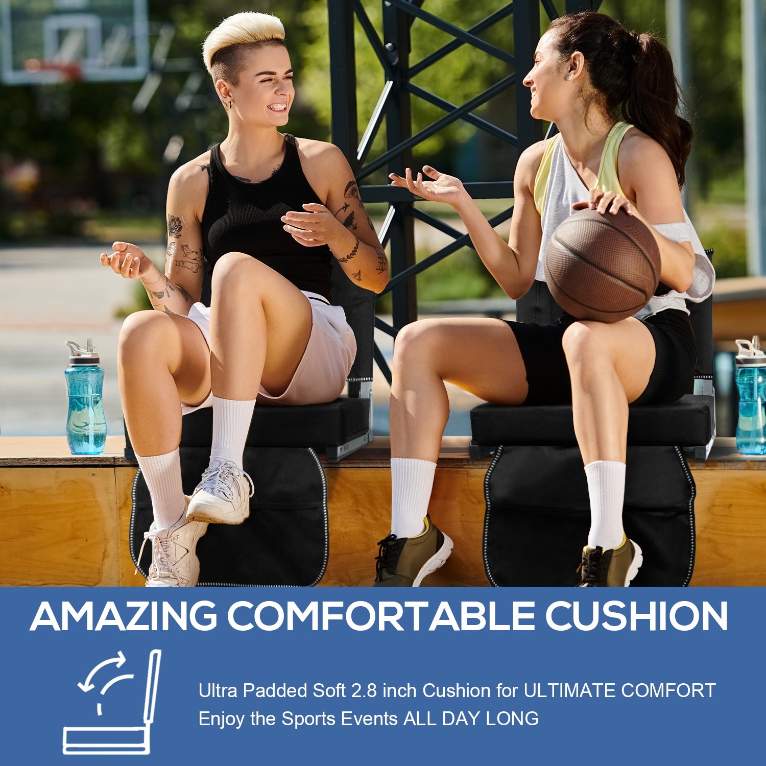 Freesky Comfortable Stadium Seats for Bleachers with Back Support & Cushioned Seat