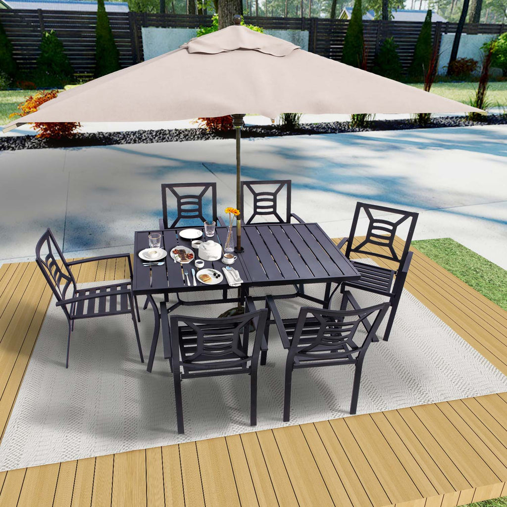 Patio Rectangle Steel Dining Table