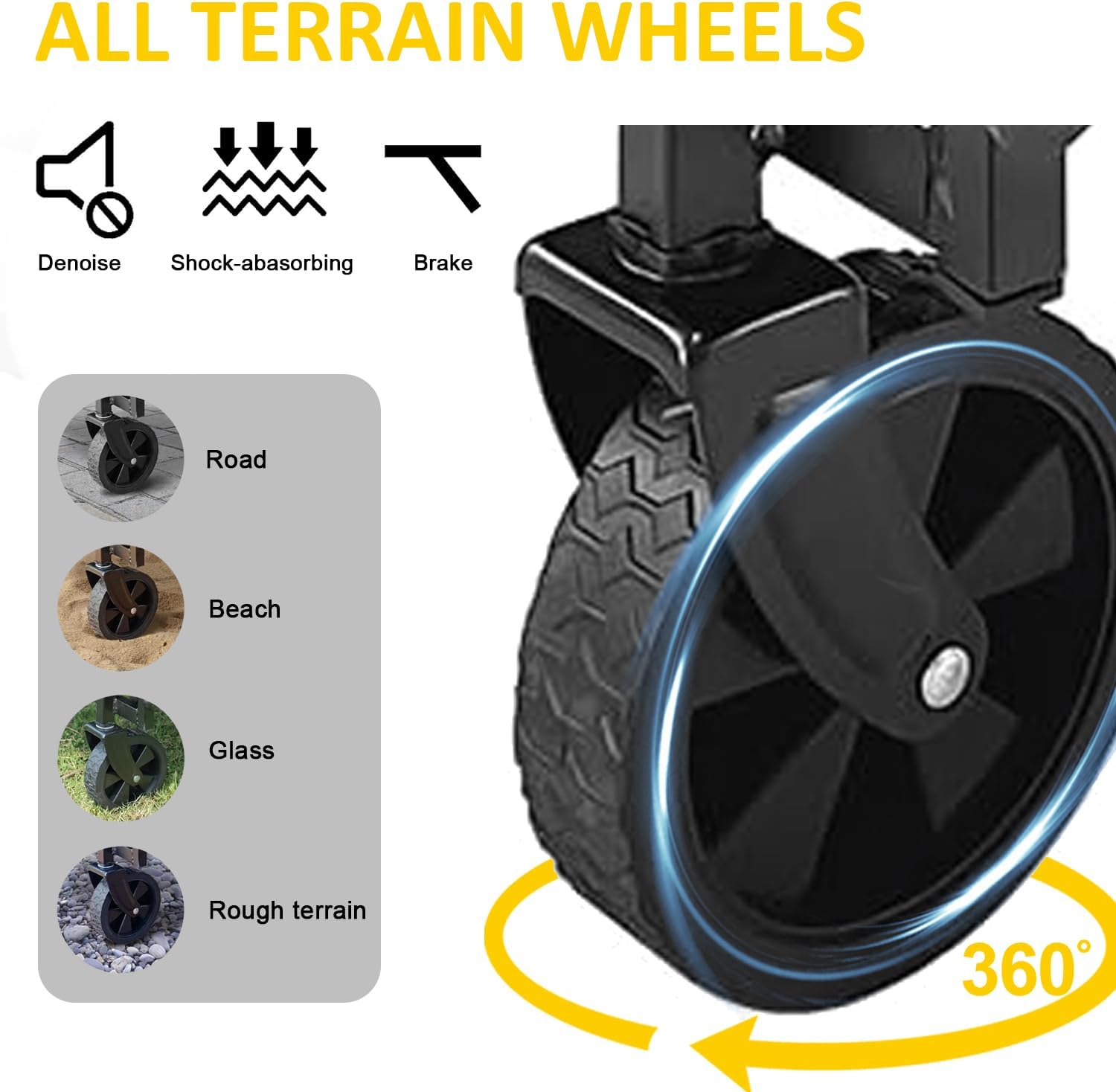Freesky Collapsible Foldable Wagon, Beach Cart Large Capacity, Heavy Duty Folding Wagon Portable, for Outdoor Sports, Shopping, Camping