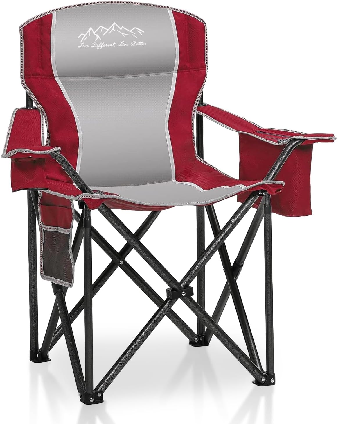 Freesky Camping Chair Heavy Duty High Back Folding Chair Padded Seat