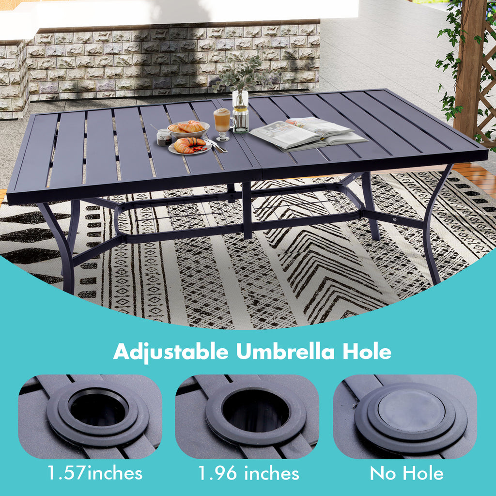 Patio Rectangle Steel Dining Table