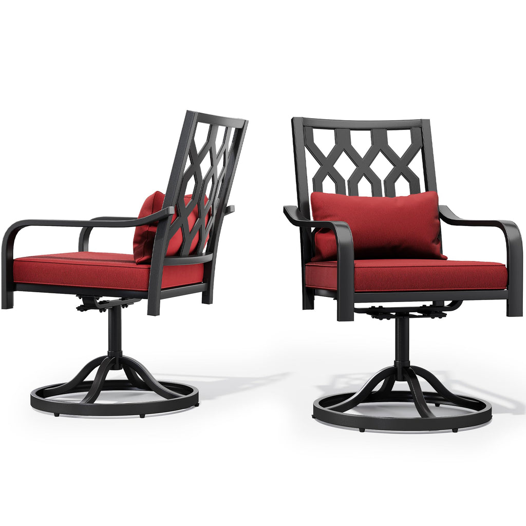 2pk Patio Steel Swivel Chairs