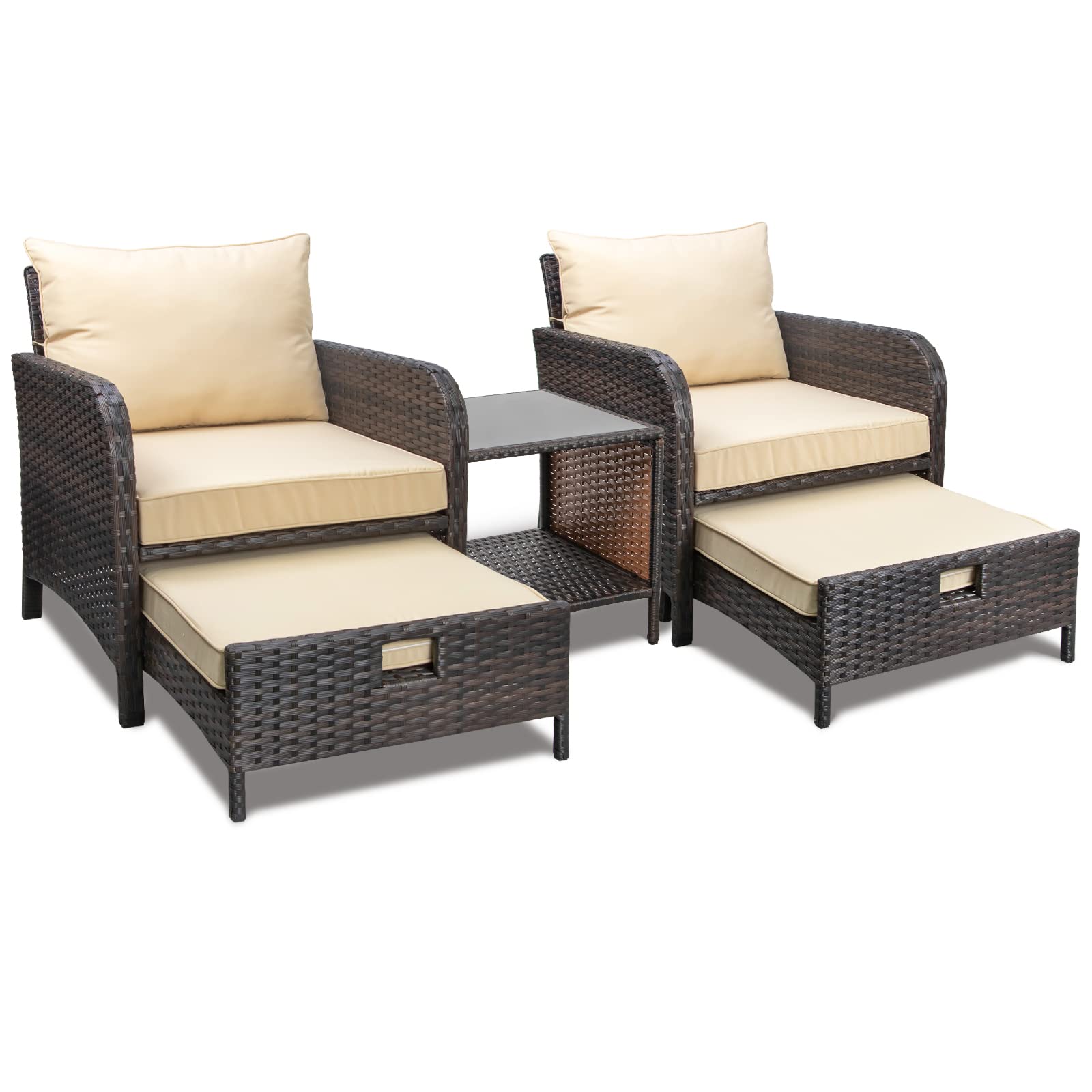 5 Pieces Patio conversation sofa set