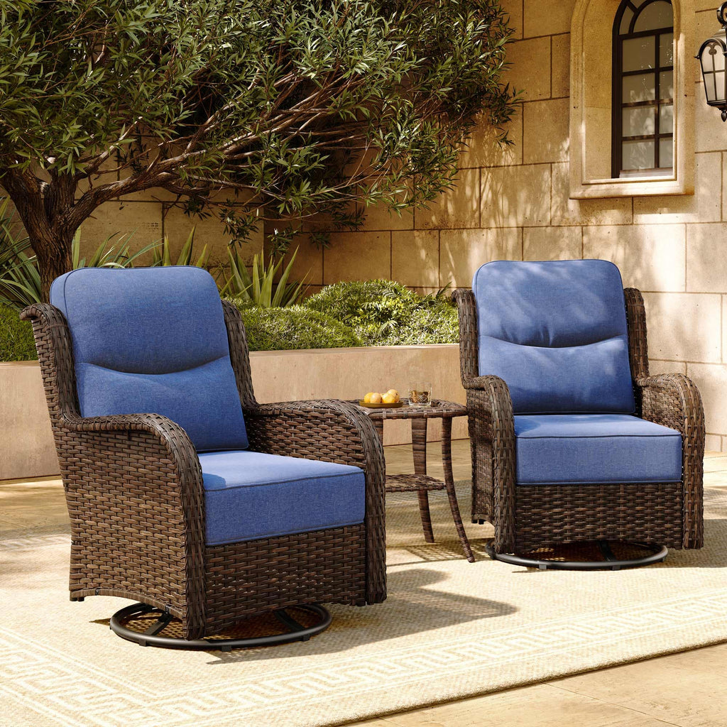 3pcs Patio Conversation Sofa Set