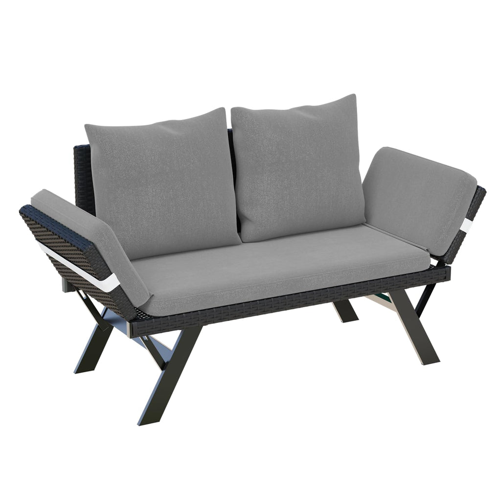 2 Person Patio Wicker Sofa & Lounger V25PF023