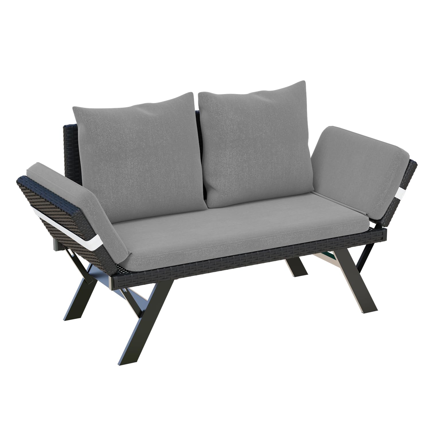2 Person Patio Wicker Sofa & Lounger V25PF023