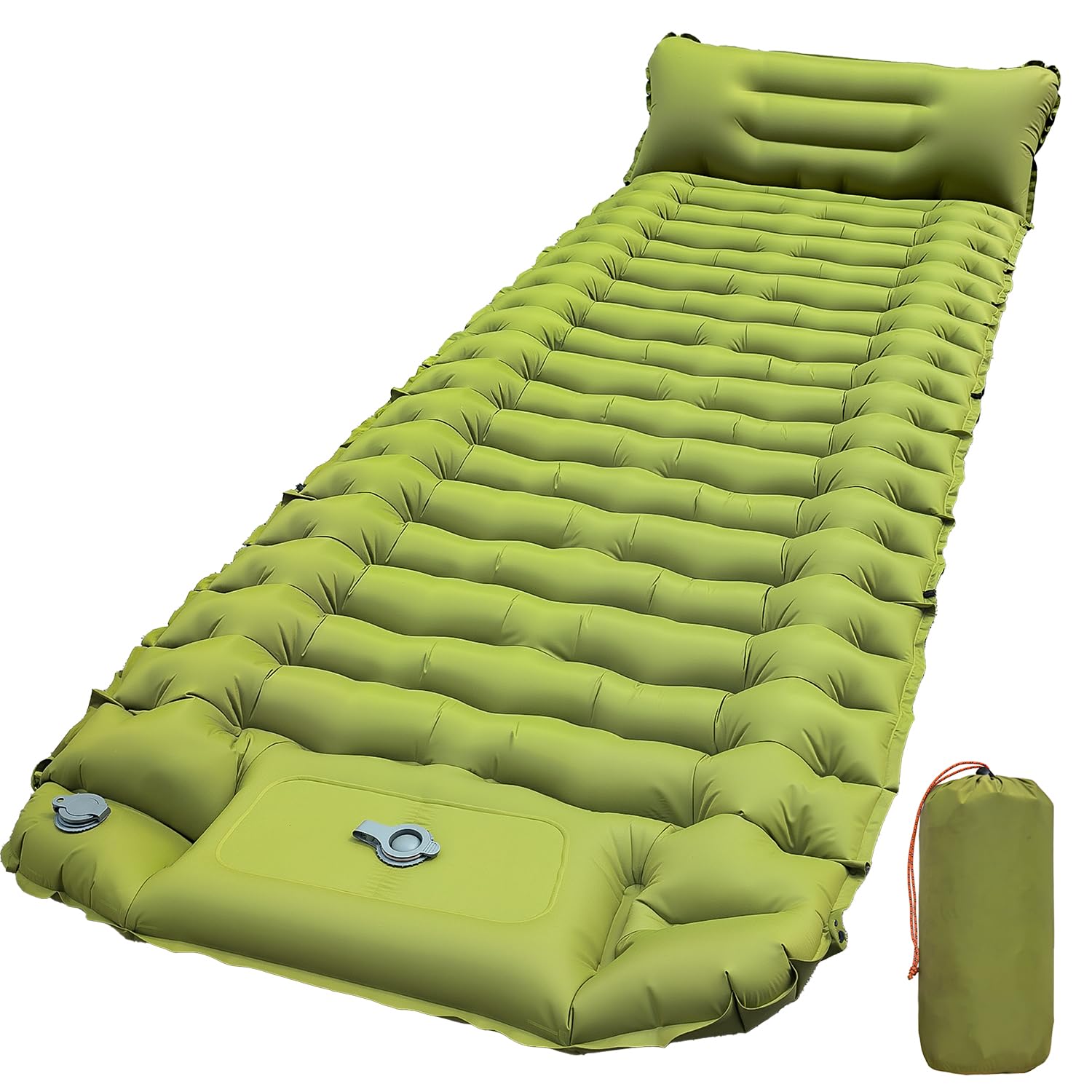 ADRERIC Sleeping Pad, Ultralight Inflatable Sleeping Pad for Camping with Pillow Built-in Foot Pump