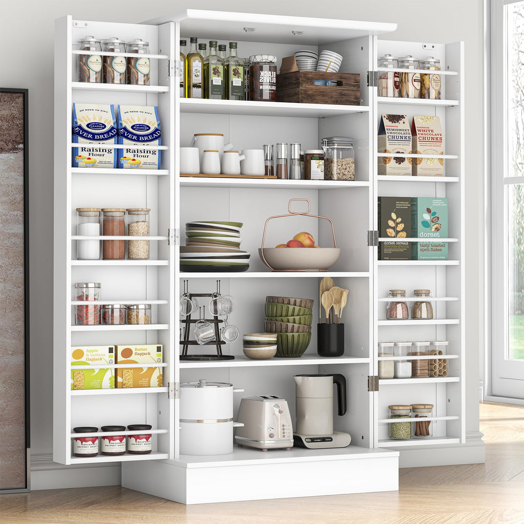 ADRERIC 47” Pantry Cabinet, Kitchen Pantry Storage Cabinet with Doors and Adjustable Shelves