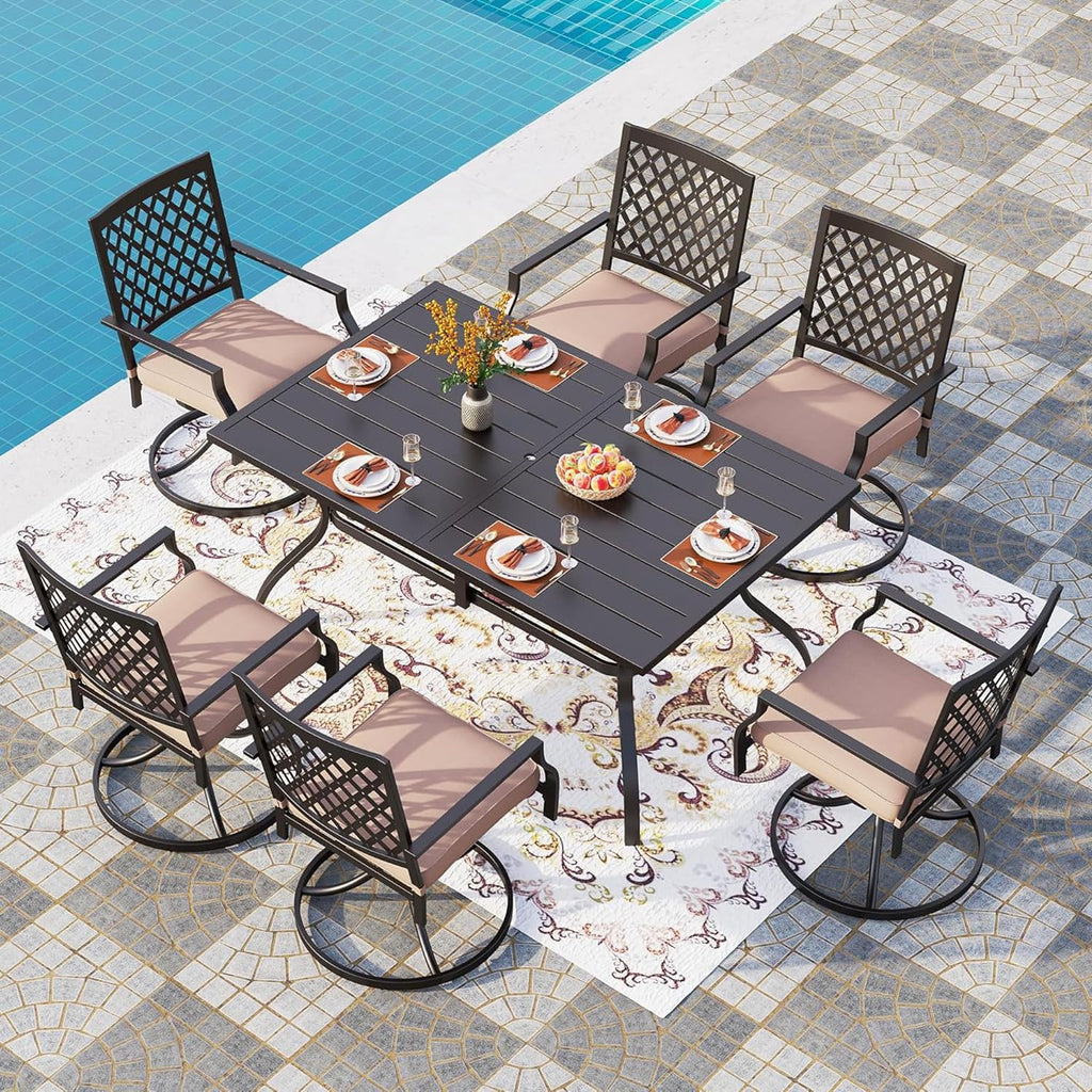 7pcs Patio Swival Dining Set