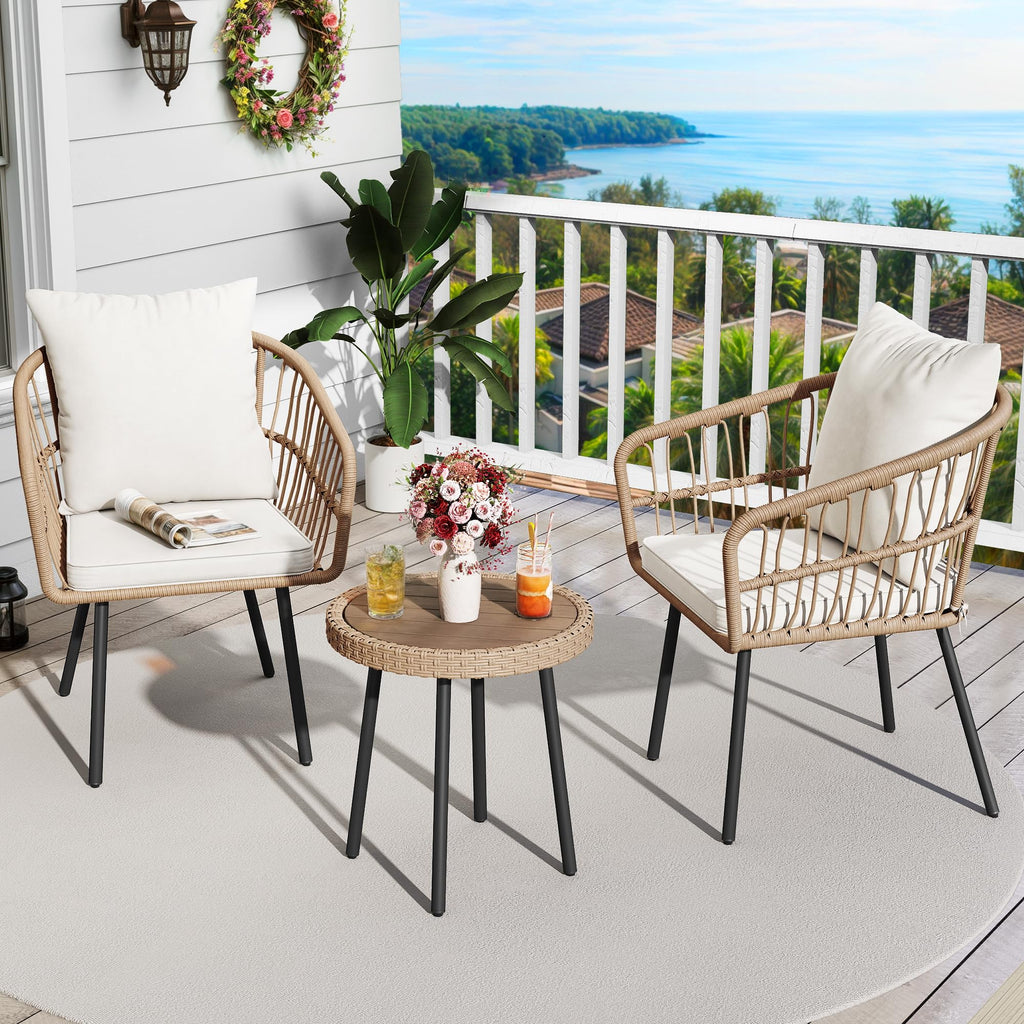3pcs Patio Wicker Conversation Sets