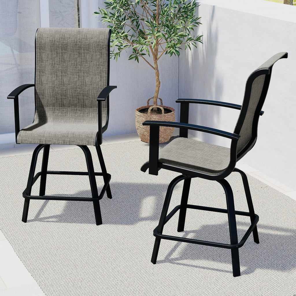 2pcs Patio Bar Swival Chairs