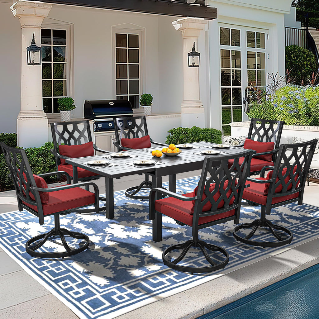 2pk Patio Steel Swivel Chairs