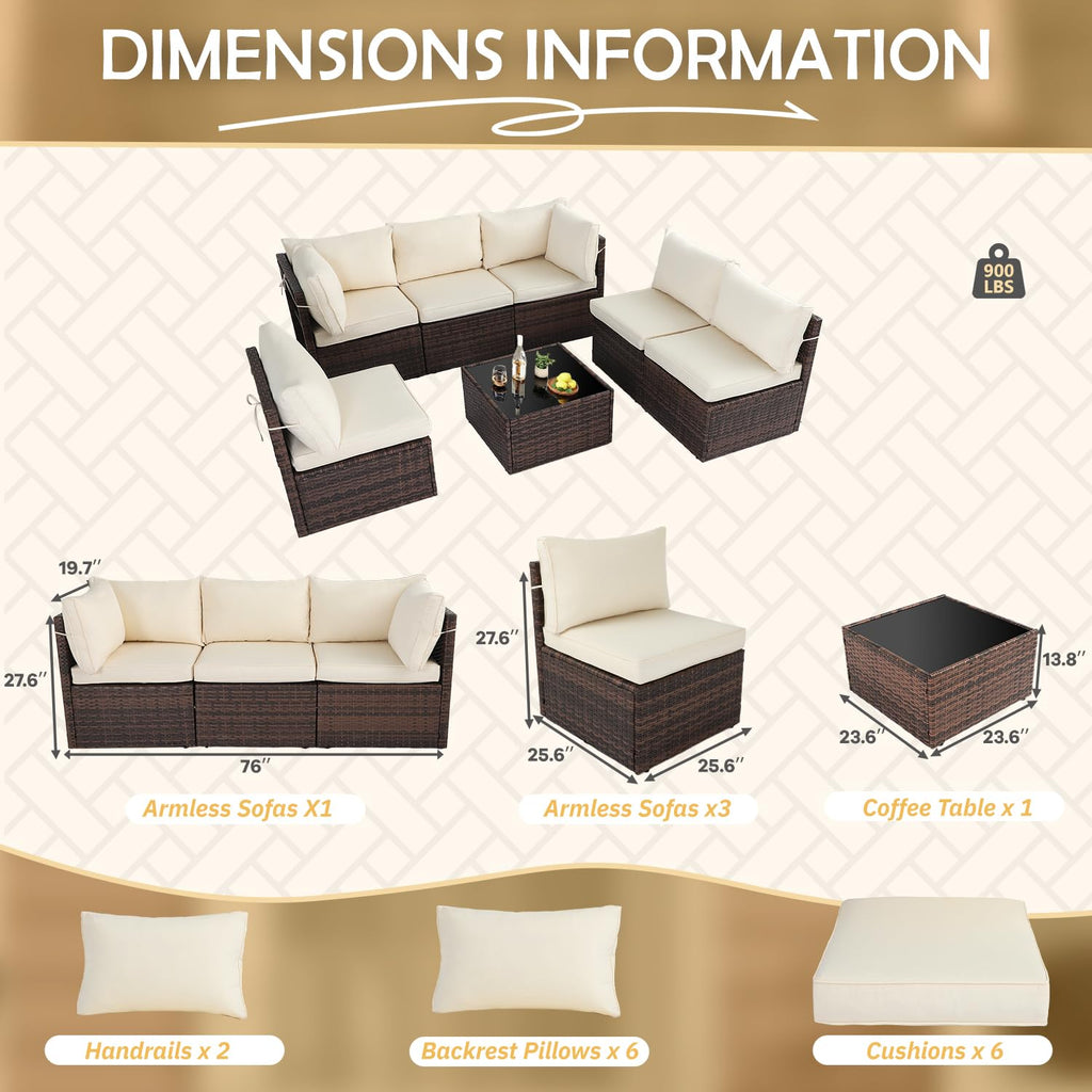 7pcs Patio Conversation Set