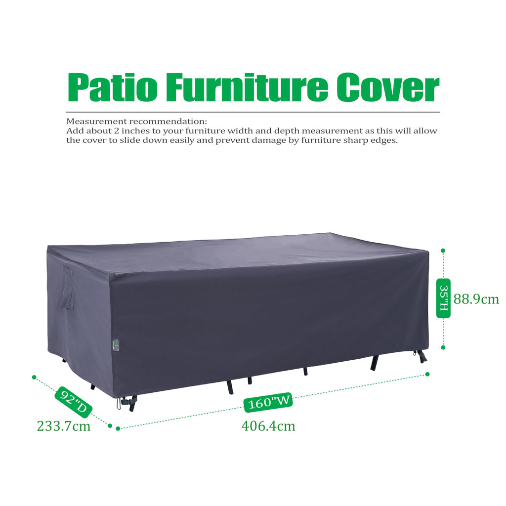 ADRERIC Outdoors Heavy Duty Waterproof Anti-UV Rip-stop Fabric Extra Large Patio Furniture Covers