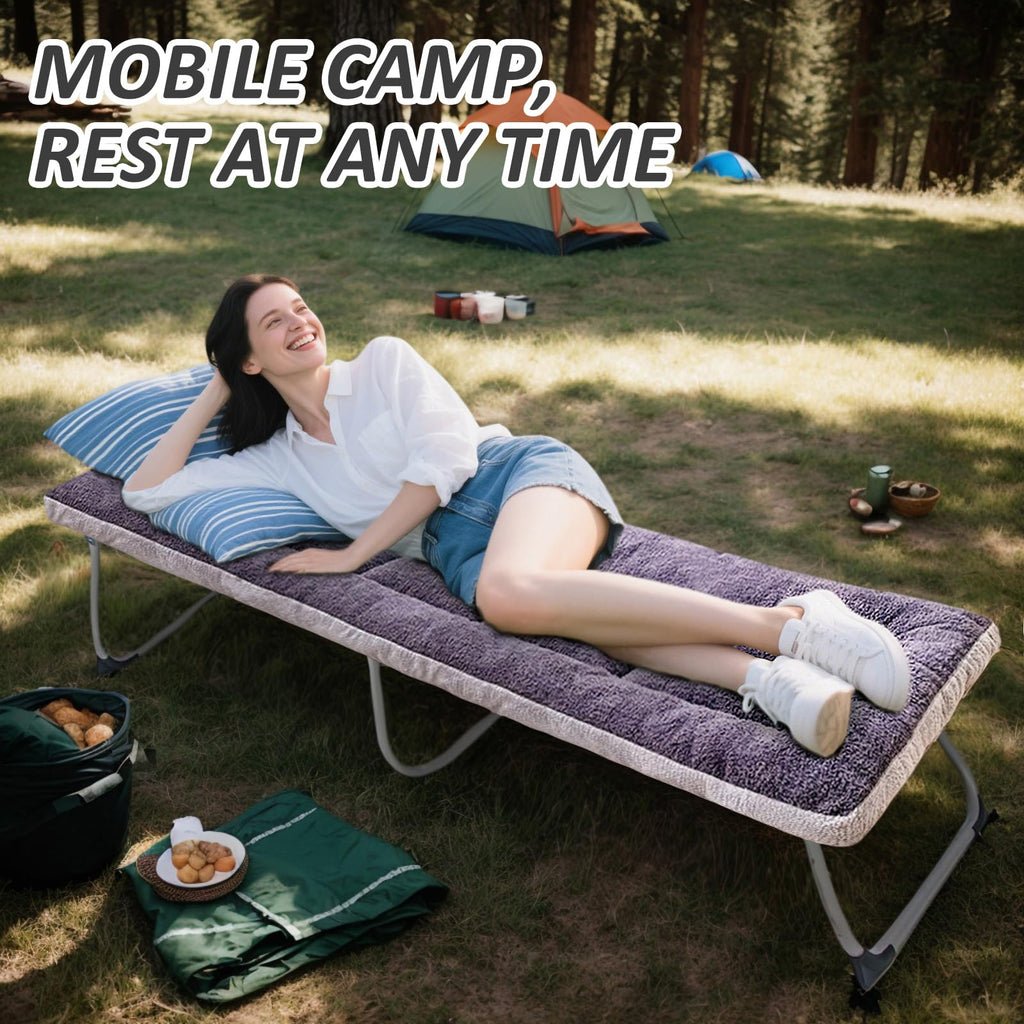 TEISURE Thick Camping Sleeping Pad - Lamb Fluff Camping Cot Pads for Adult, Soft Sleeping Mat, Non-Slip Camping Mattress Pad for Car Tent