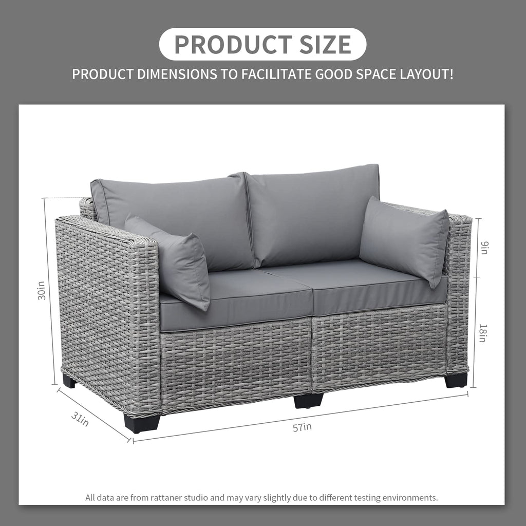 2 Person Patio Wicker Sofa
