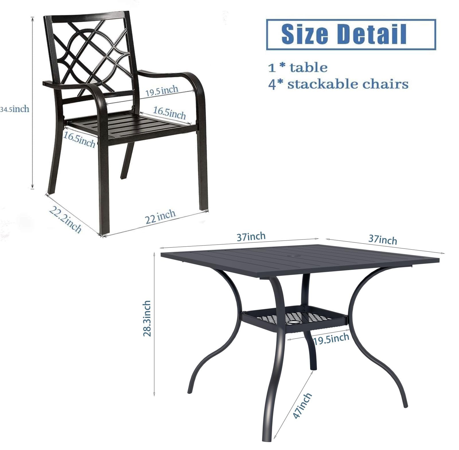 5pcs Patio Dining Set