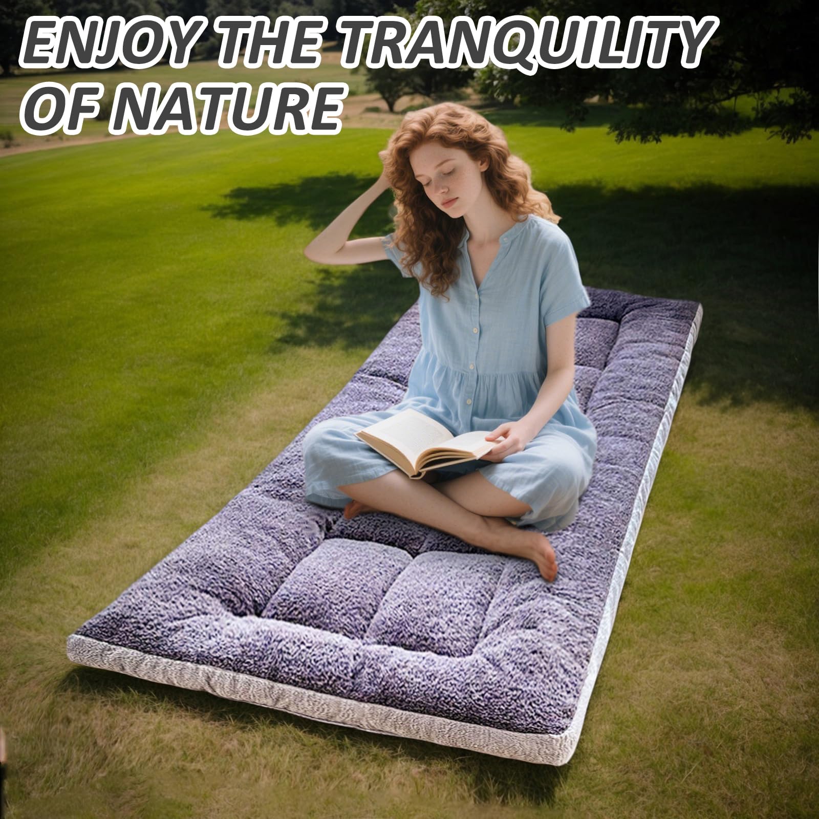 TEISURE Thick Camping Sleeping Pad - Lamb Fluff Camping Cot Pads for Adult, Soft Sleeping Mat, Non-Slip Camping Mattress Pad for Car Tent