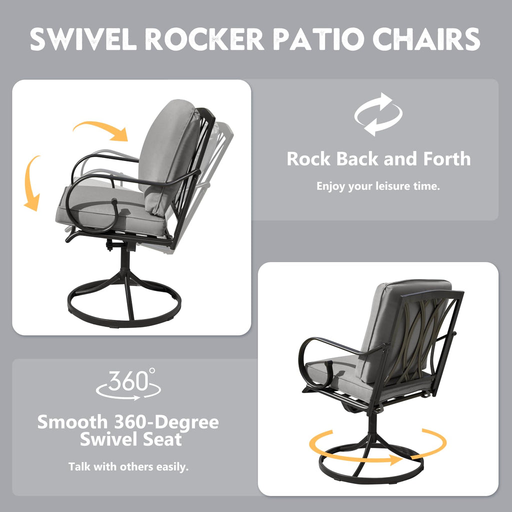 5pcs Patio Swival Dining Set