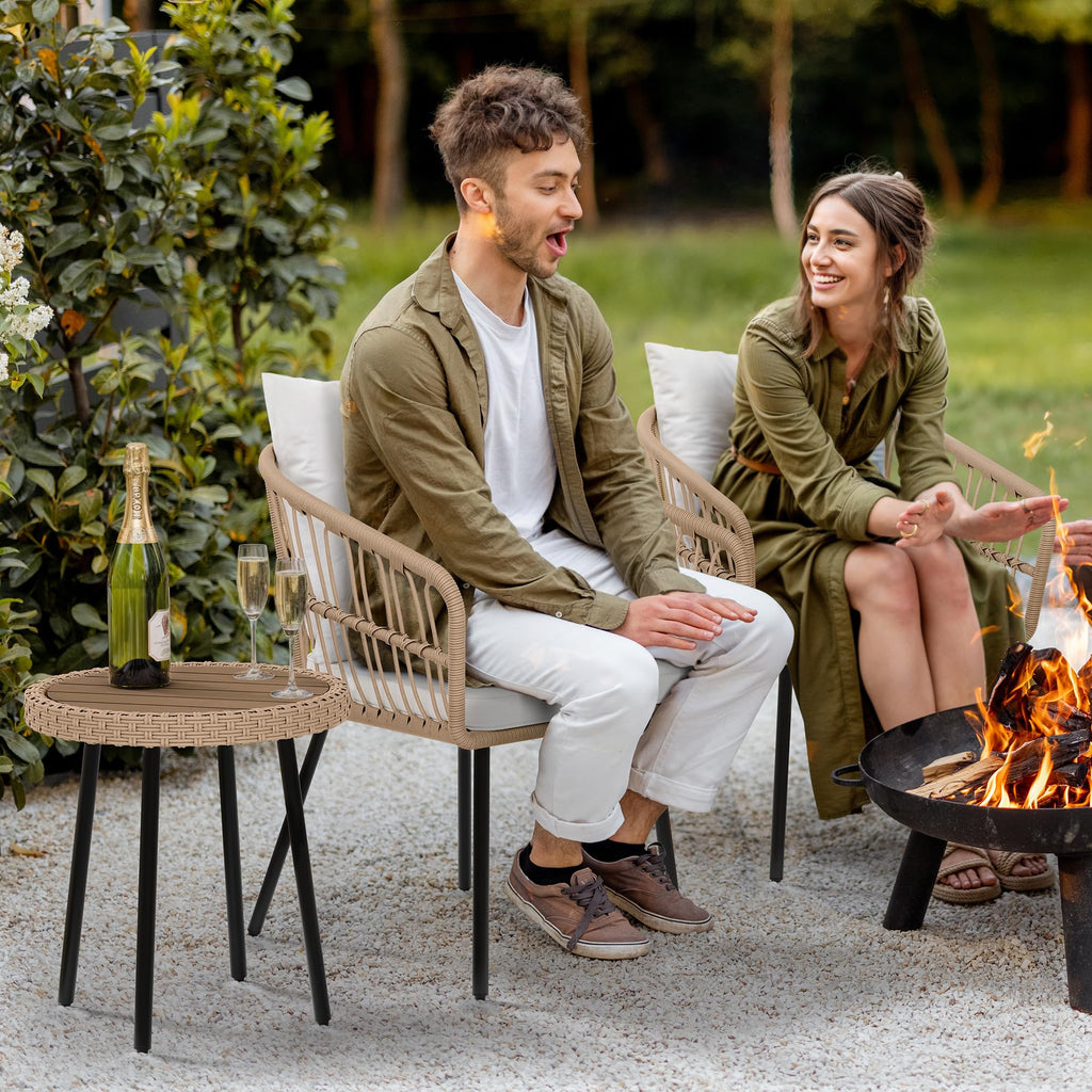 3pcs Patio Wicker Conversation Sets