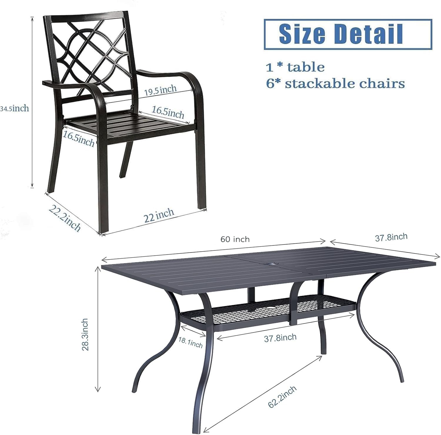 7pcs Patio Dining Set