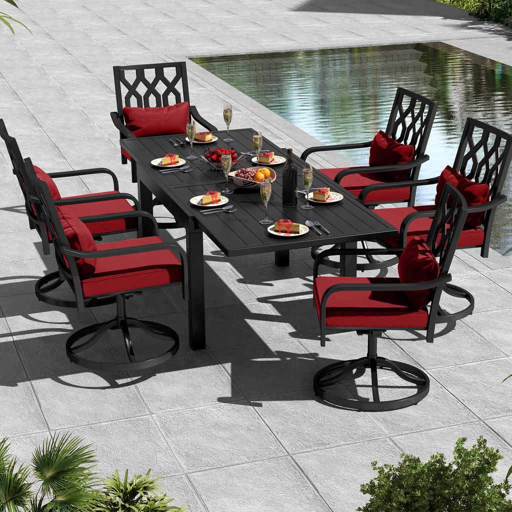 2pk Patio Steel Swivel Chairs