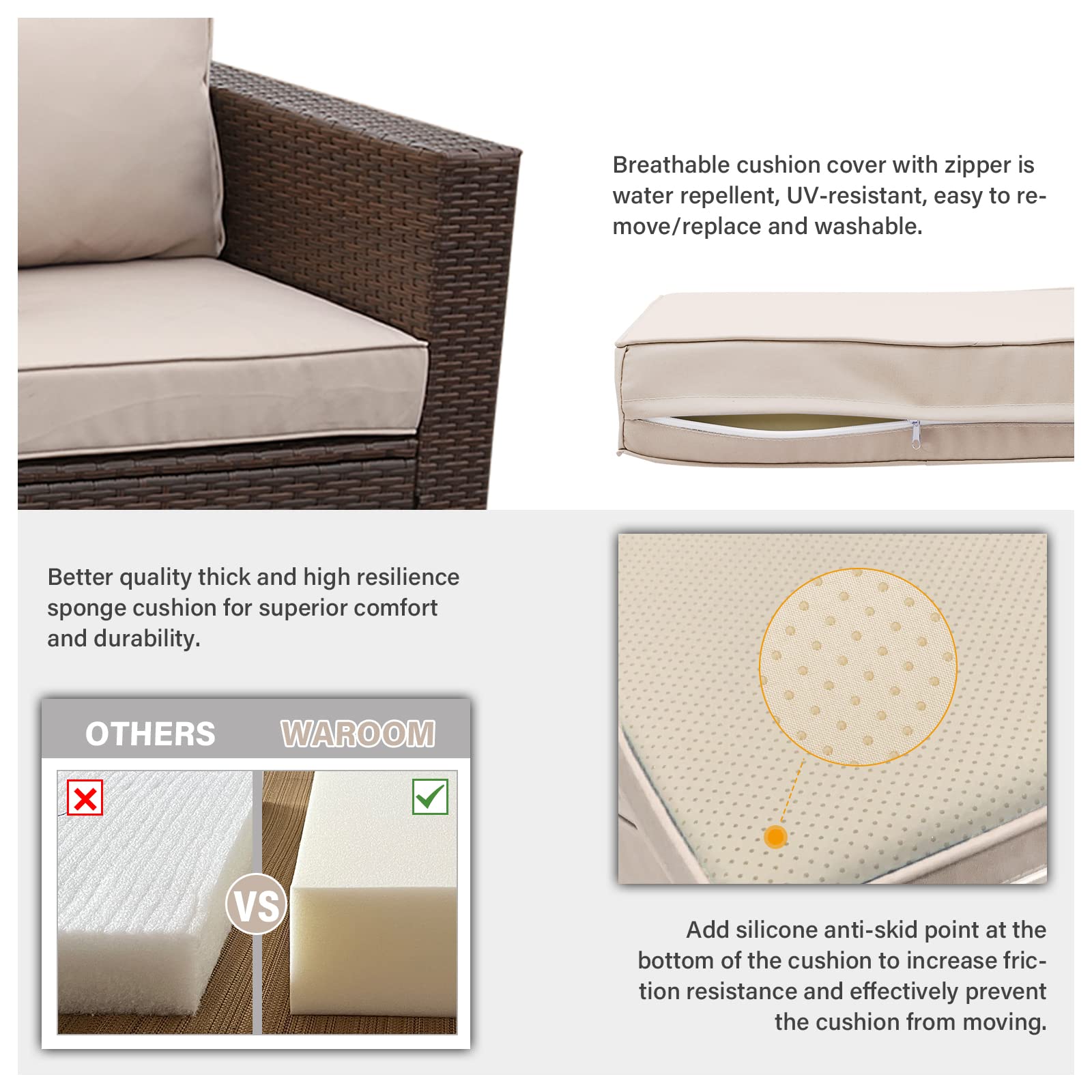 3 Person Patio Wicker Sofa V25PF024