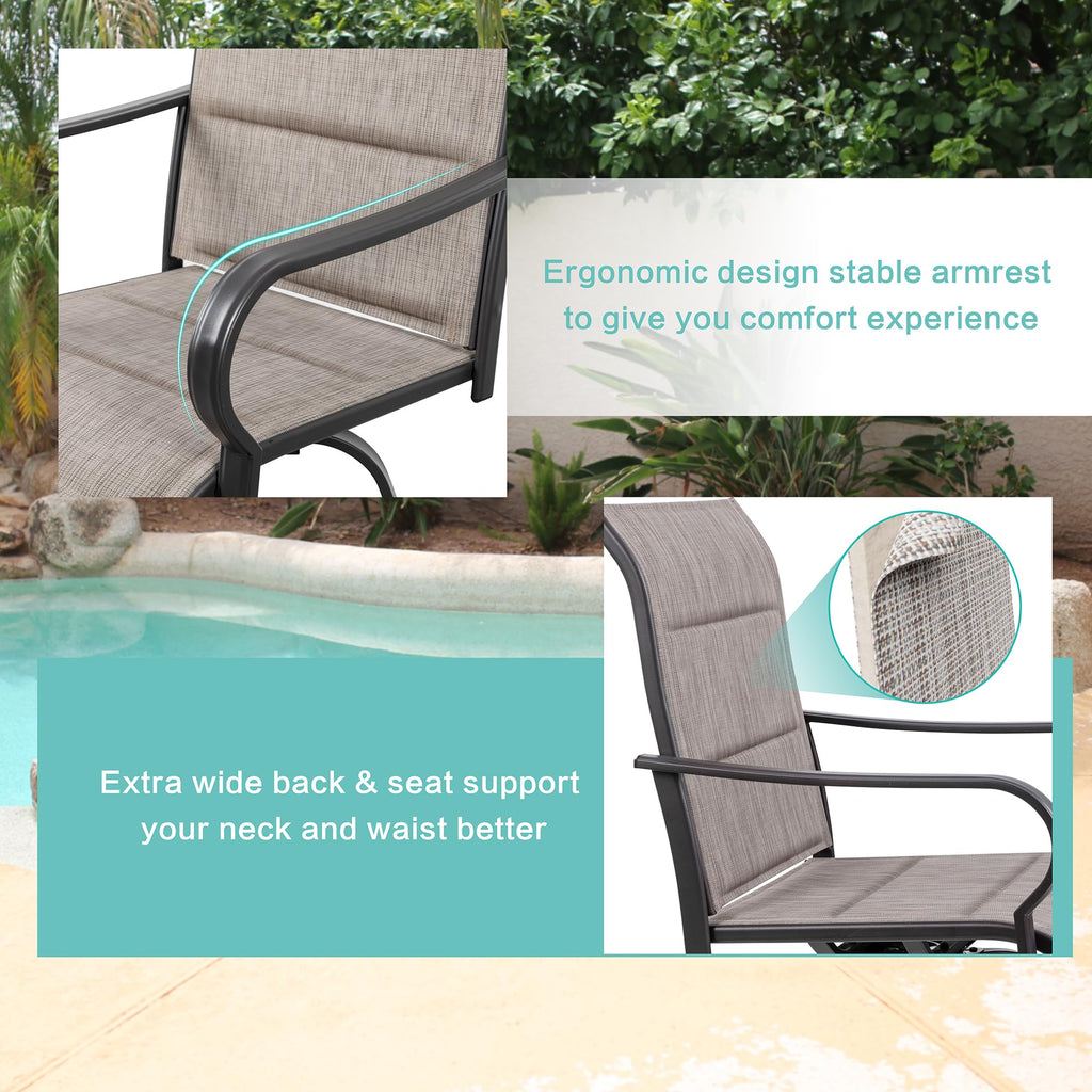 2pcs Patio Padded Bar Swival Chairs
