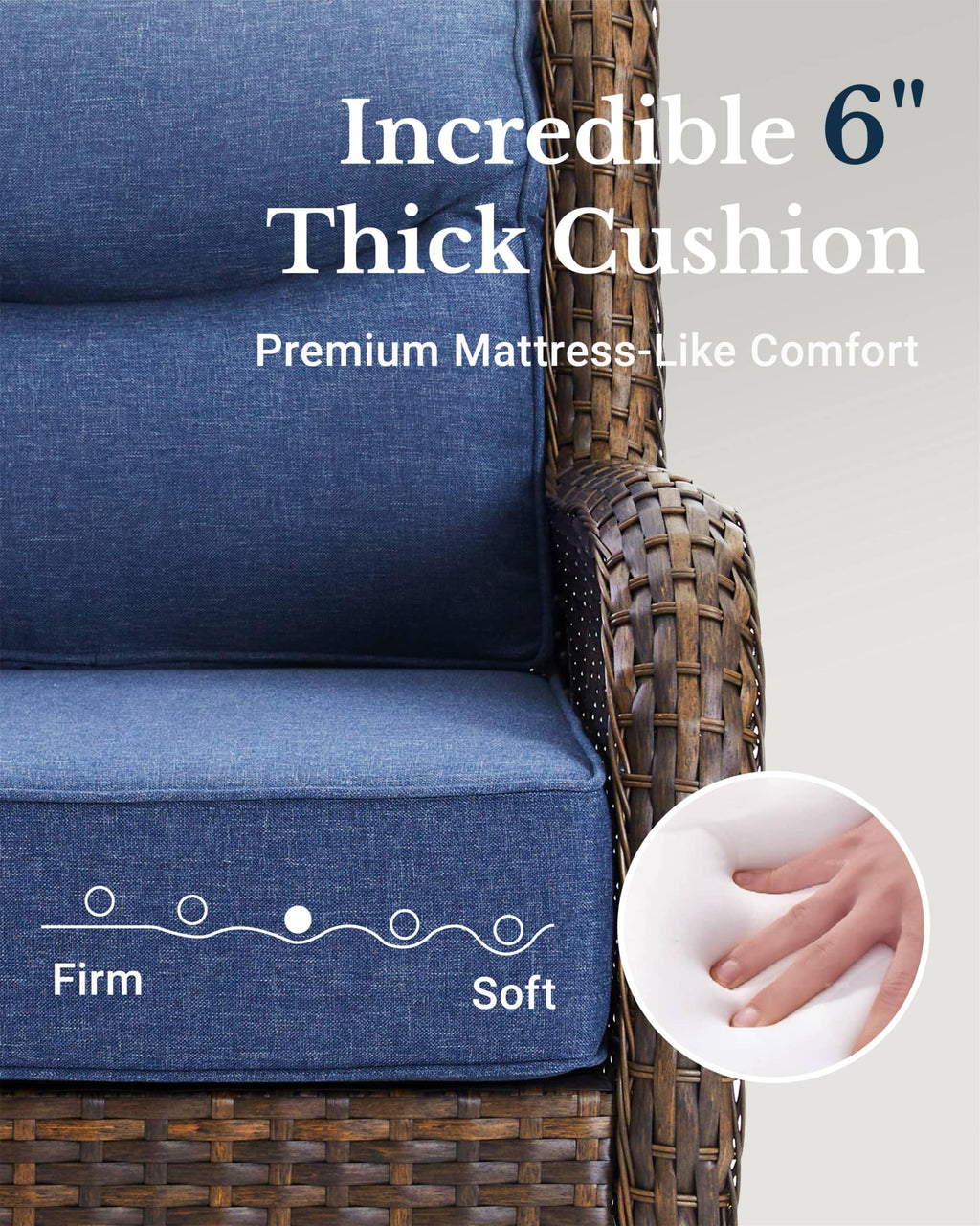 3pcs Patio Conversation Sofa Set