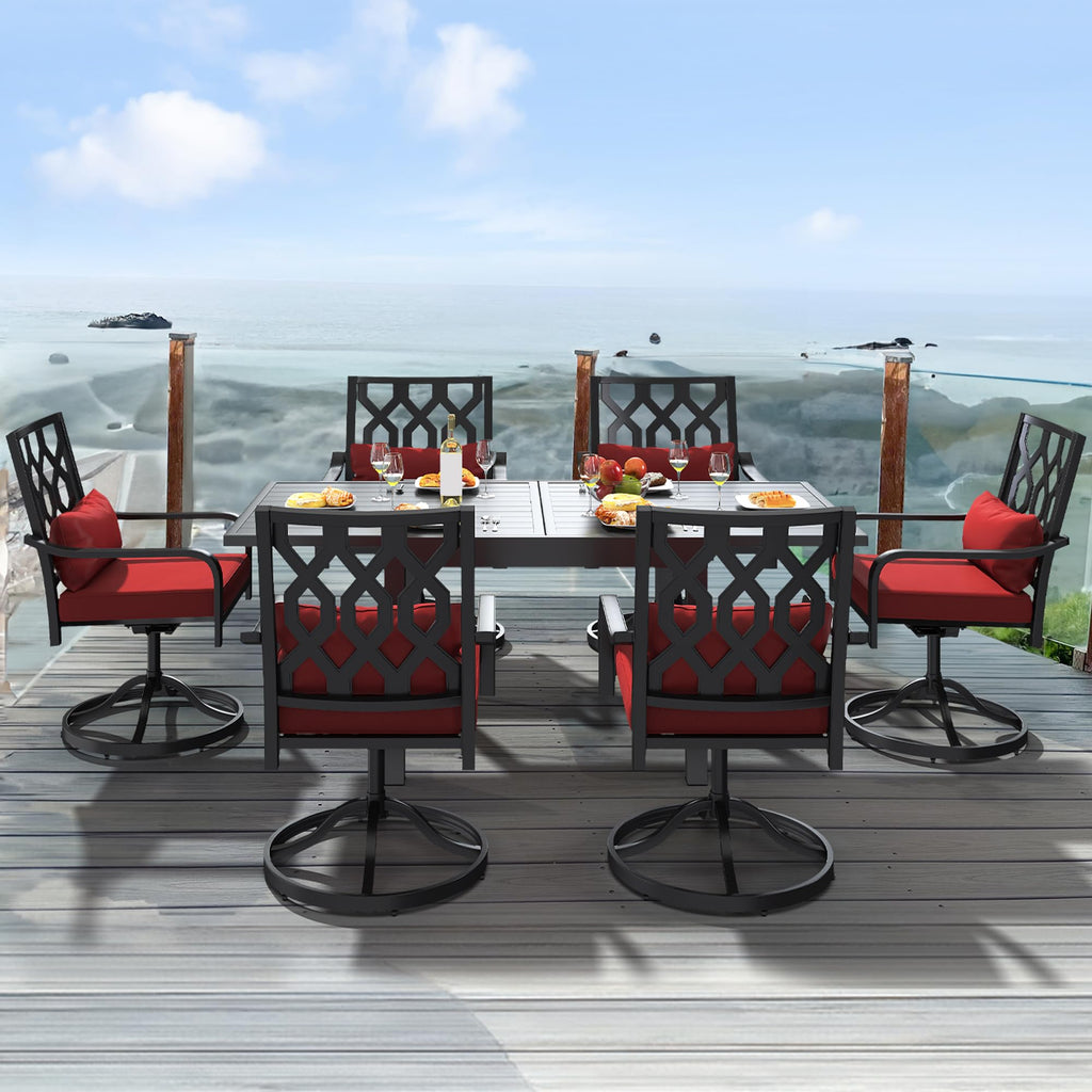 2pk Patio Steel Swivel Chairs