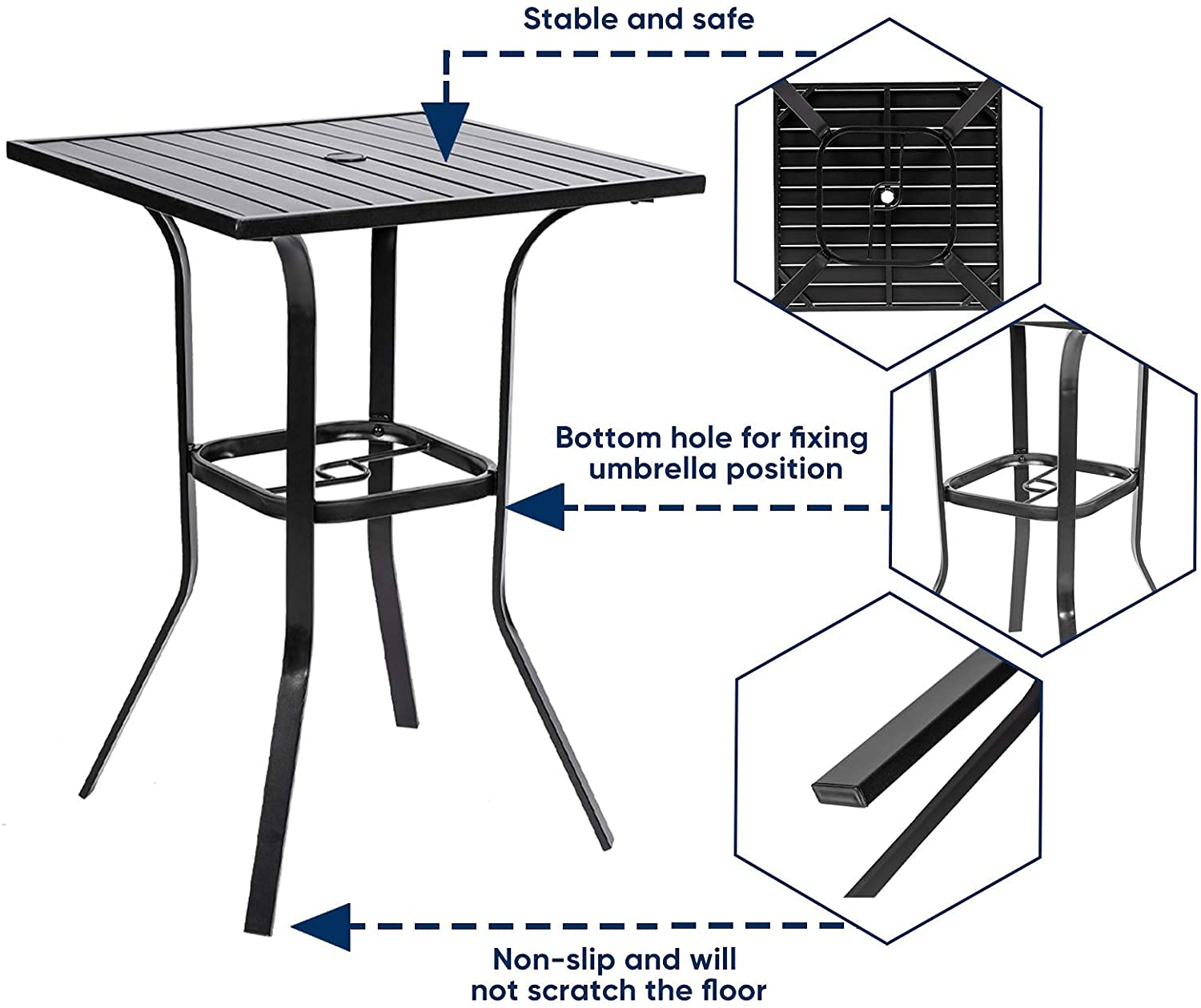 Patio Metal Bar Table