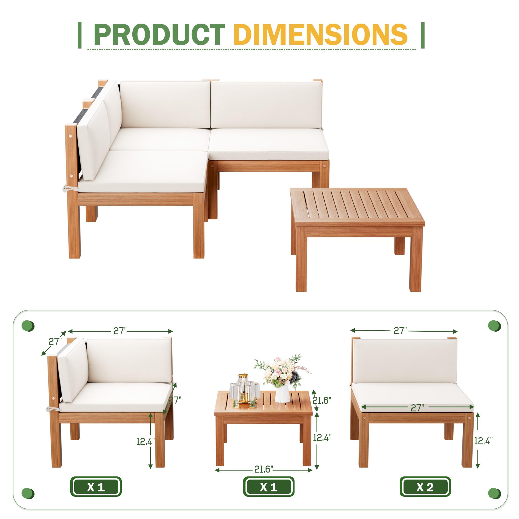 4pcs Outdoor Sectional