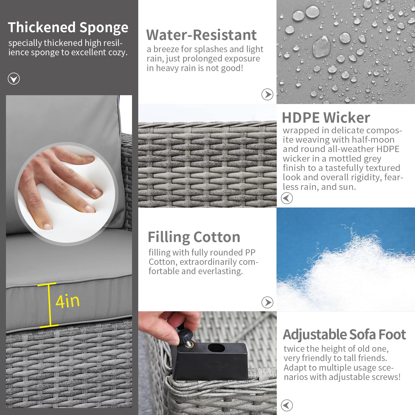 2 Person Patio Wicker Sofa