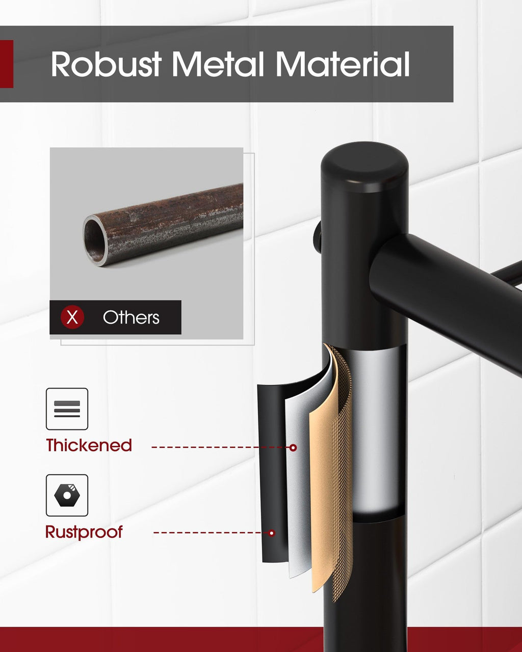 ADRERIC Storage Shelves - 5 Tier Shelf Organizer, Heavy Duty Garage Shelving Unit with Leveling Feet