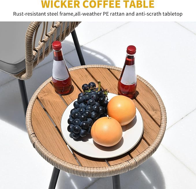 4pcs Patio Wicker Conversation Sets