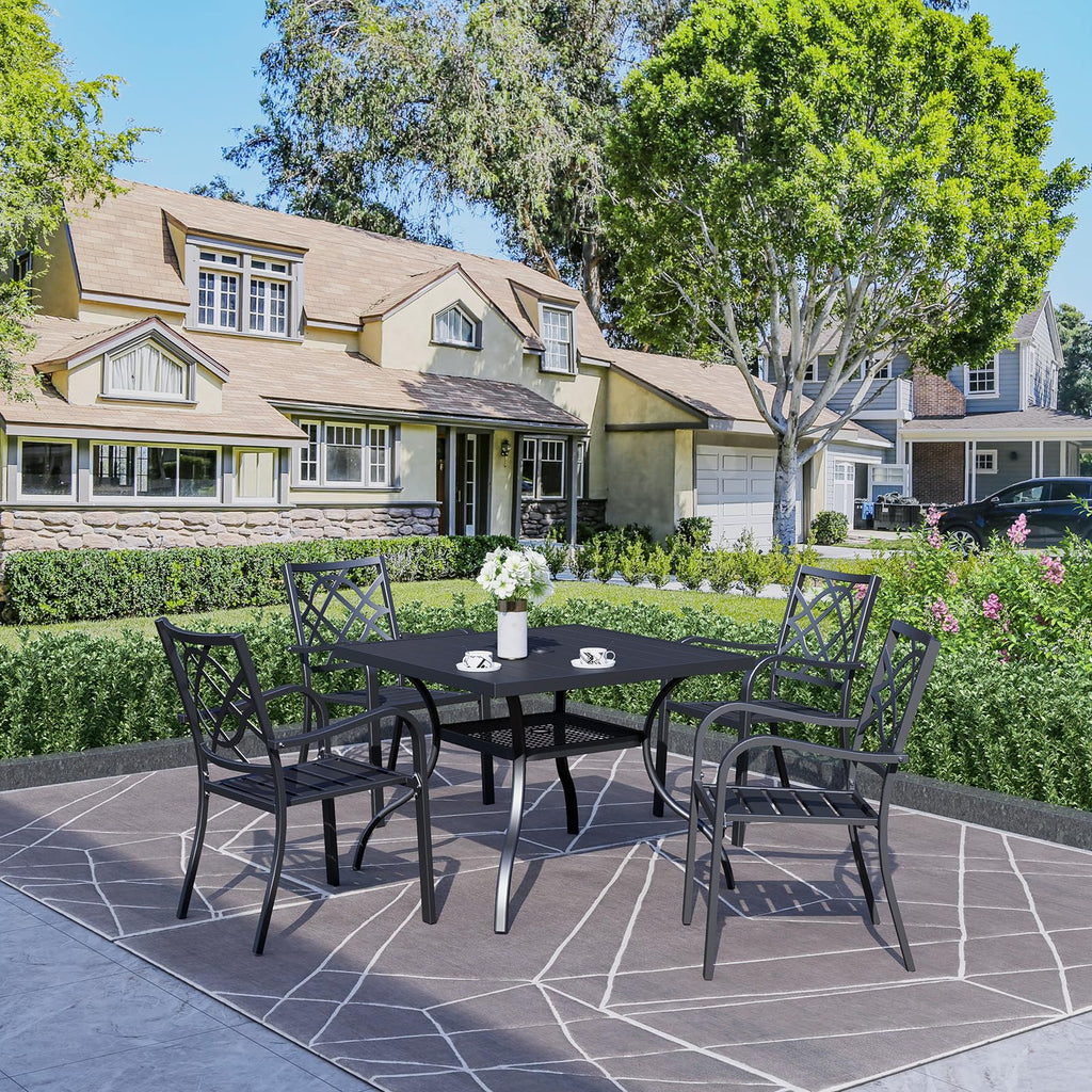 Patio Square Steel Dining Table