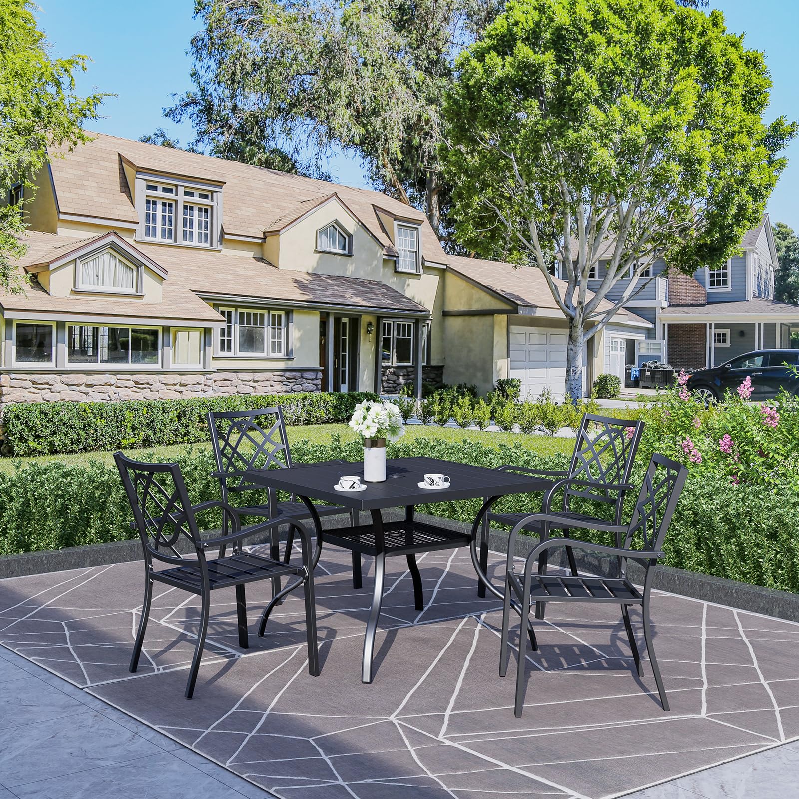 Patio Square Steel Dining Table