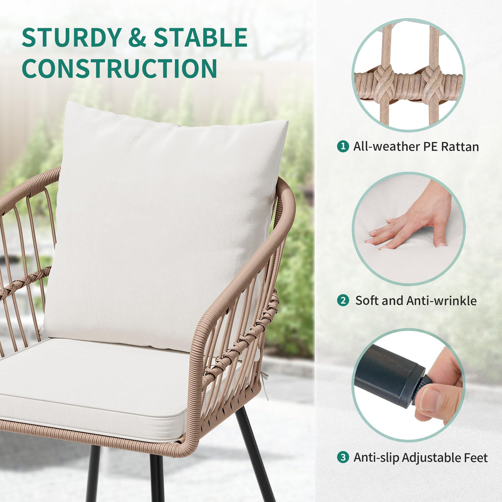 3pcs Patio Wicker Conversation Sets