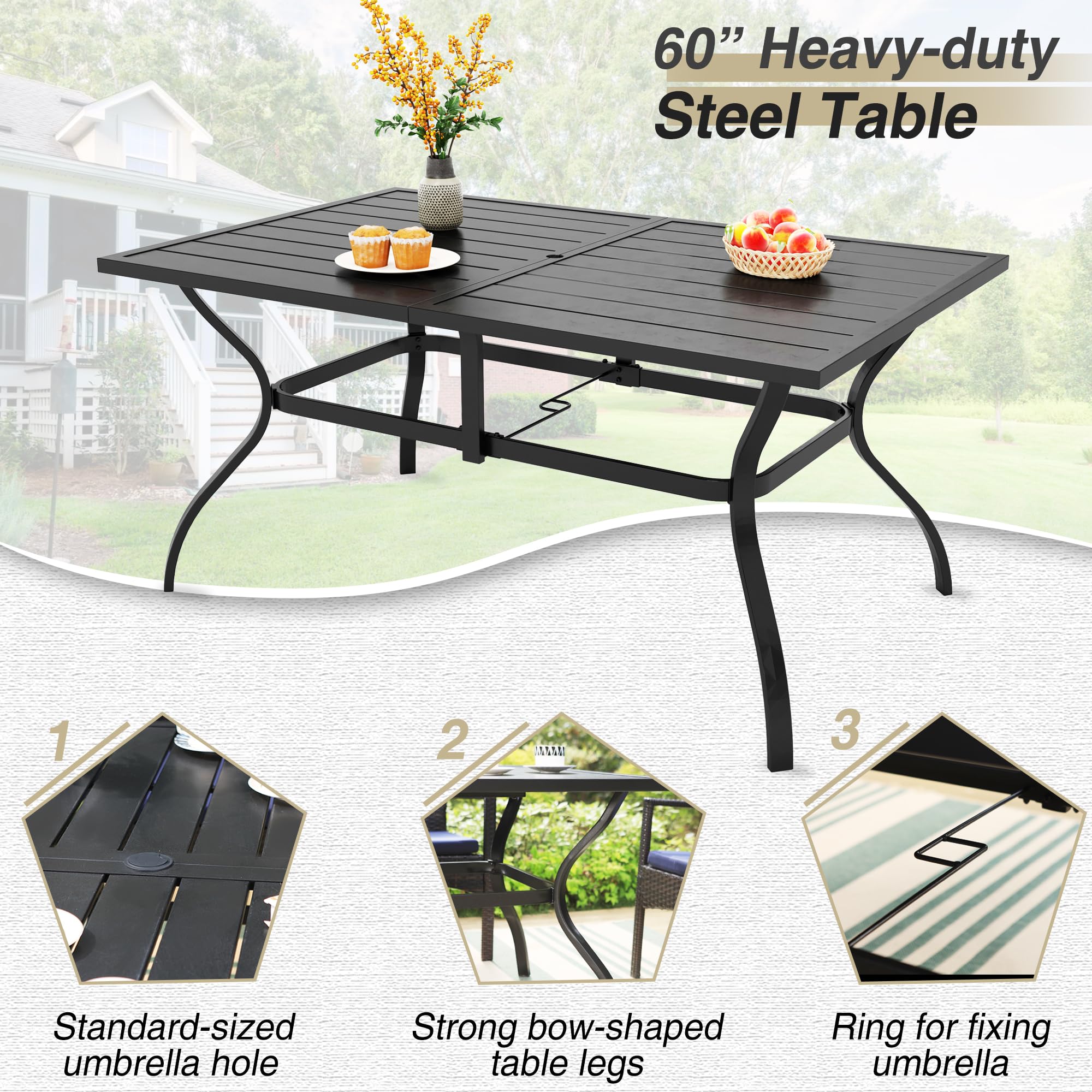 7pcs Patio Swival Dining Set